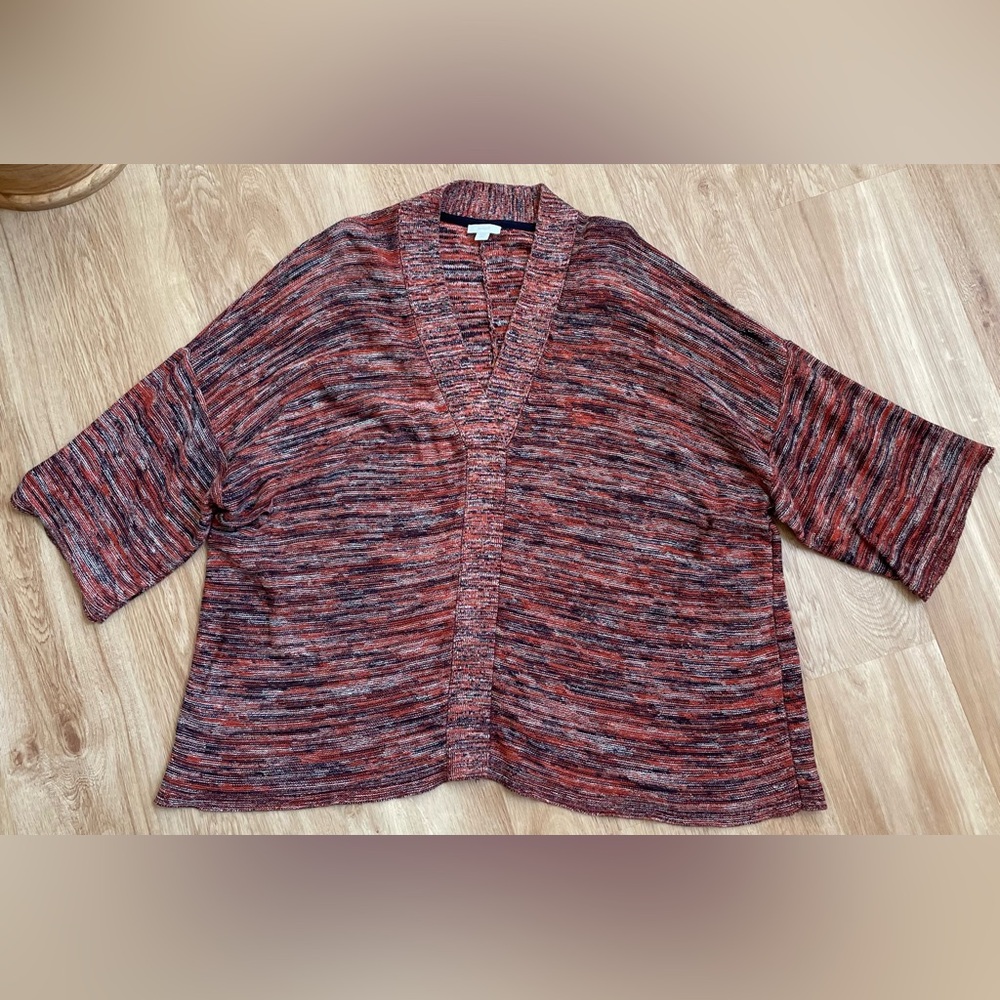J. Jill sweater v-neck pure Jill space dyed marled pullover Campari XL petite
